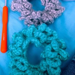 Handmade crochet scrunchies
